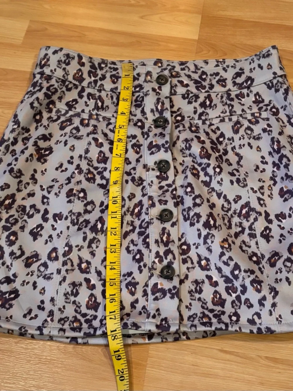 Maurices Tan Leopard‎ Button-Front Mini Skirt